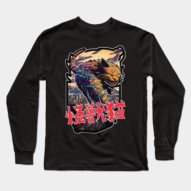 Kaiju Cat Long Sleeve T-Shirt by Astroman_Joe